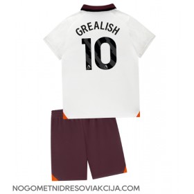 Dres Manchester City Jack Grealish #10 Gostujuci za djecu 2023-24 Kratak Rukav (+ kratke hlače)